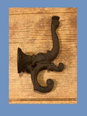 One (1) Cast Iron Chinese Dragon 8" Wall Hook Dolphin Wall Hooks 0170-01204 R